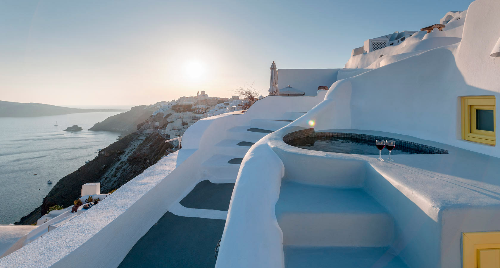 The facilities of Anemomilos private villas in Oia Santorini